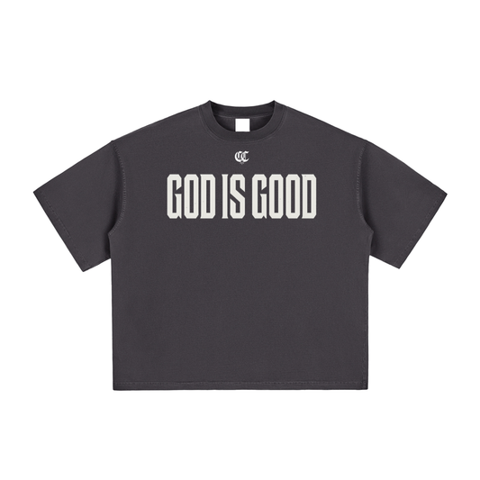"GOD IS GOOD" Vintage Washed Boxy T-Shirt
