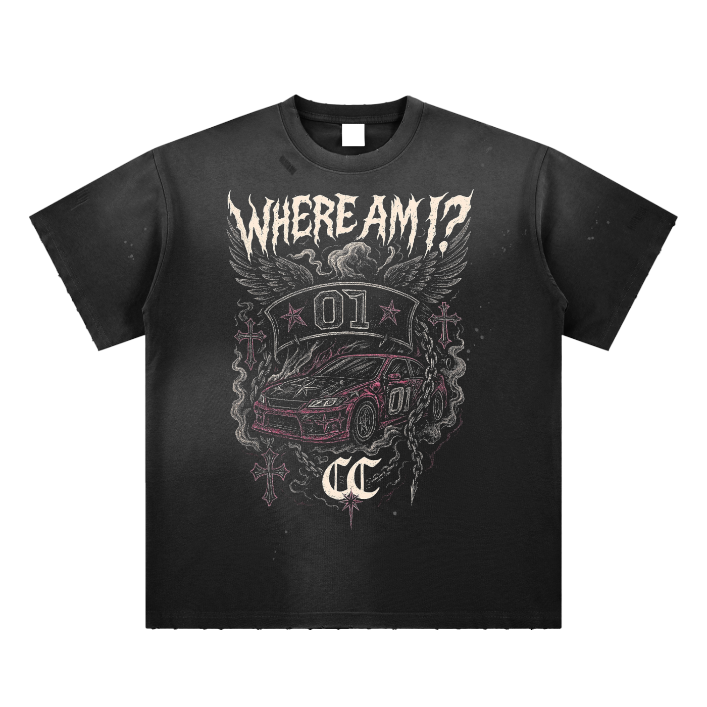 "WHERE AM I?" Painted T-Shirt