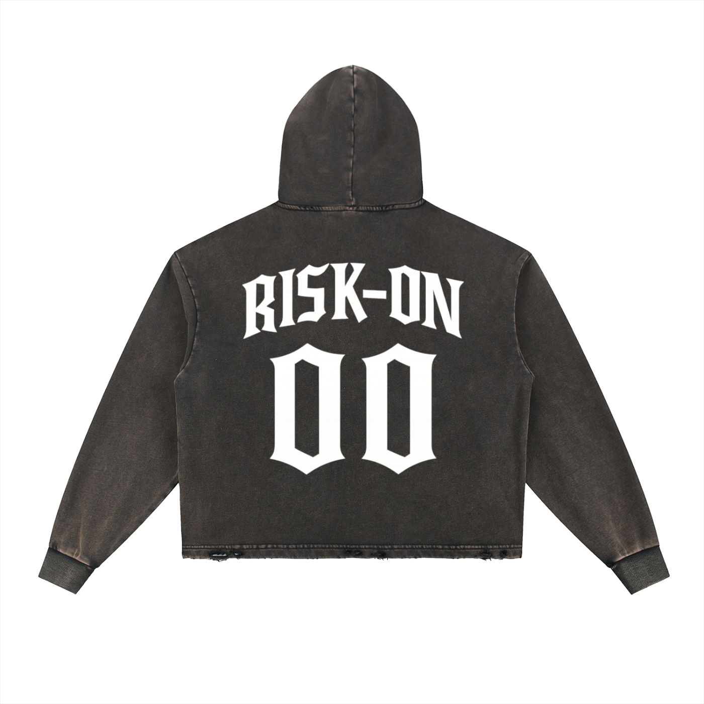 Vintage Washed Frayed-Hem Hoodie
