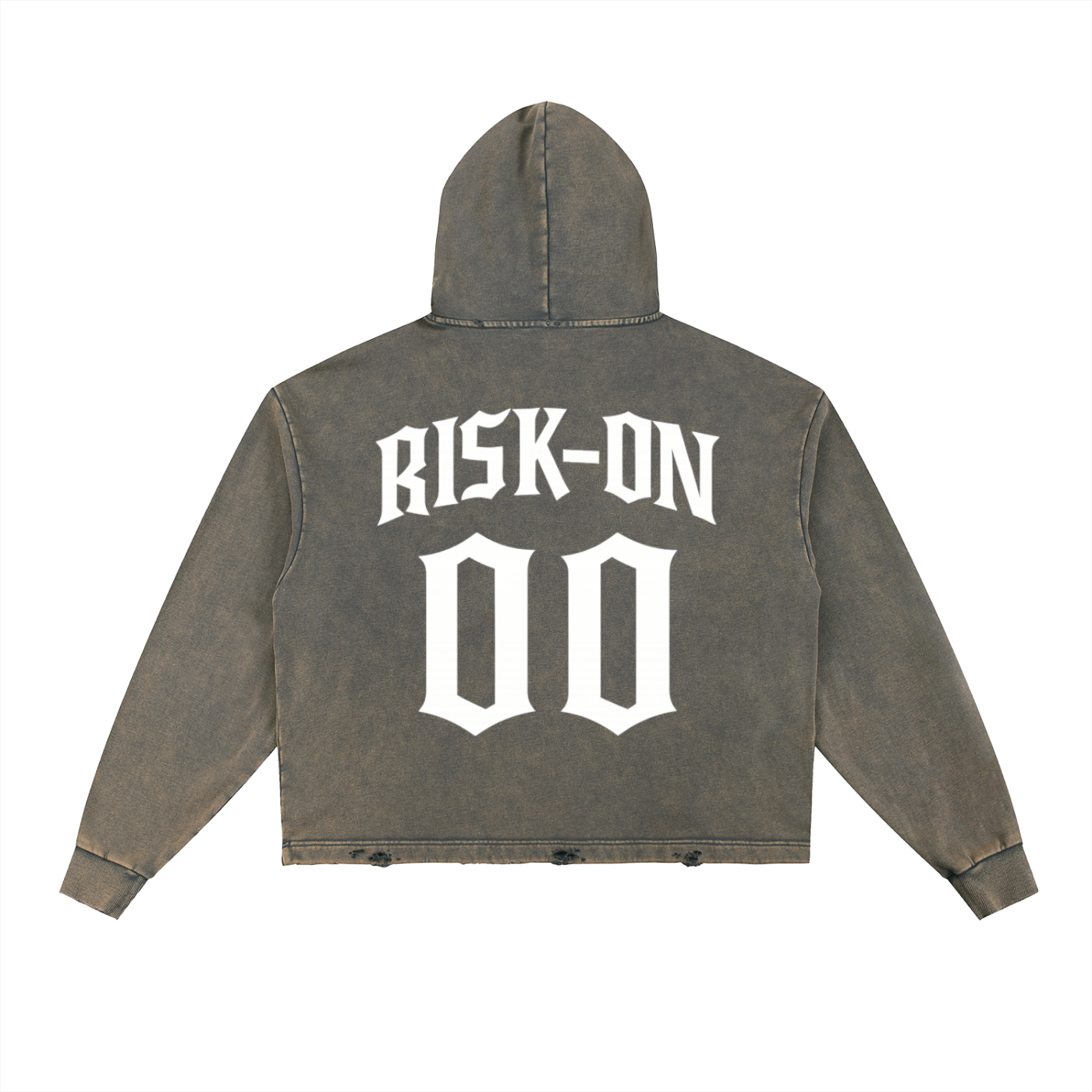 Vintage Washed Frayed-Hem Hoodie
