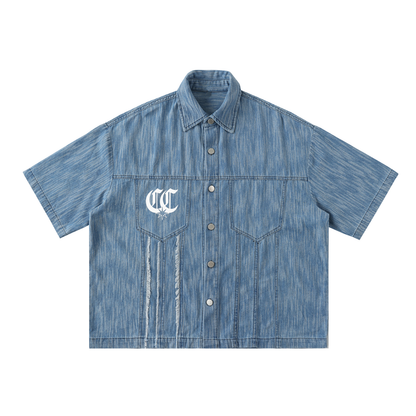 "GOING OUT" Button Short-Sleeve Shirt