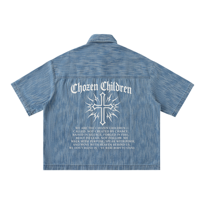 "GOING OUT" Button Short-Sleeve Shirt