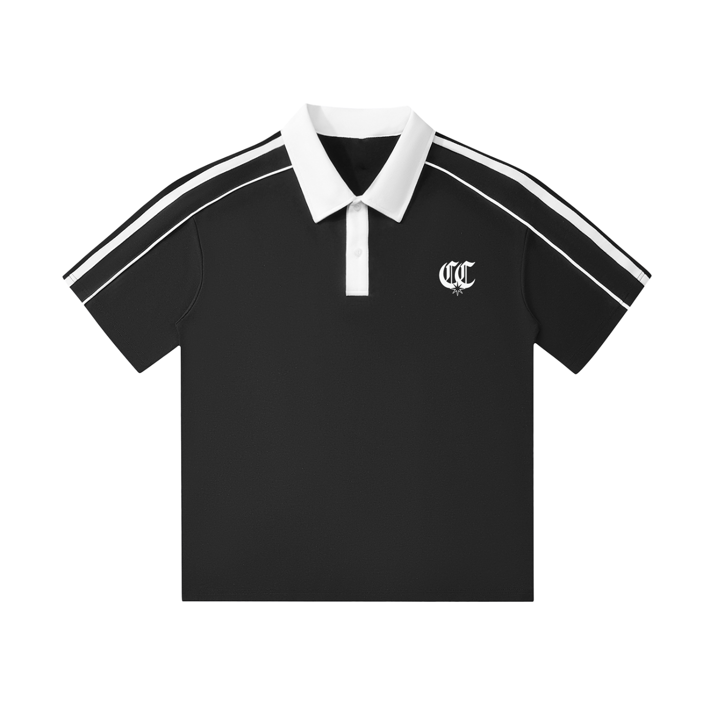 Contrast Collar Short-Sleeve Polo Shirt